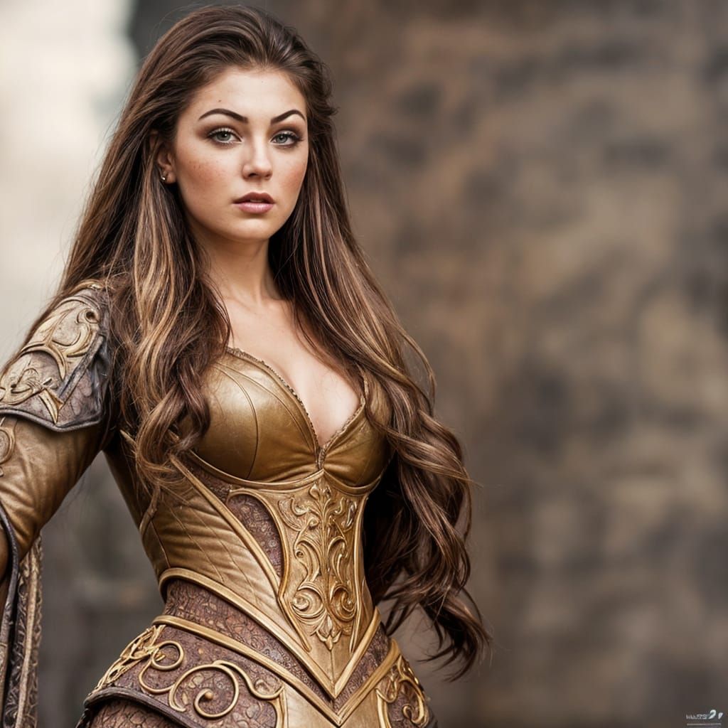 Sinister Warrior Princess Portrait in Atmospheric Lighting