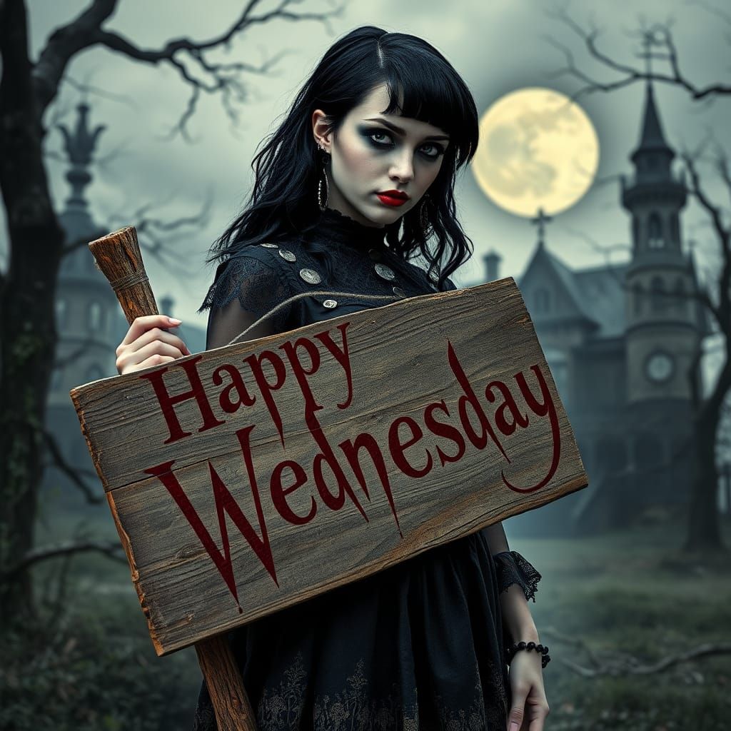 Wednesday Addams in Gothic Setting