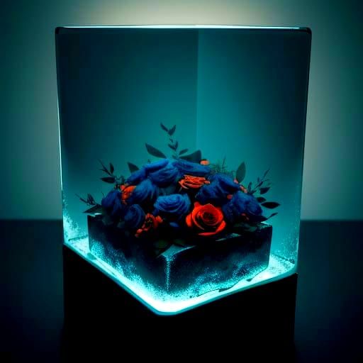 Vibrant Roses Frozen in Time, Cinematic Masterpiece