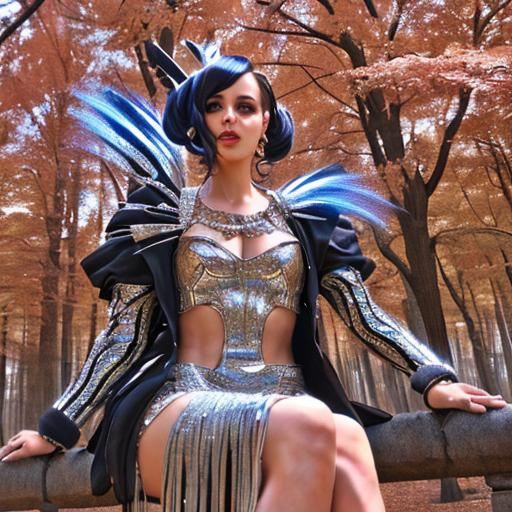 Psychedelic Werewolf Drag Queen in Photorealistic Style