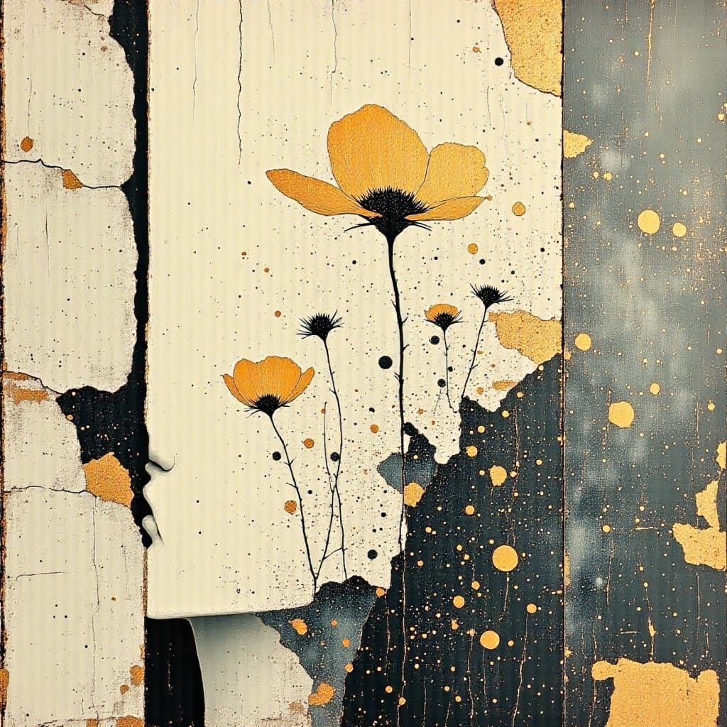 Painterly Wildflower Bouquet in Impasto Style