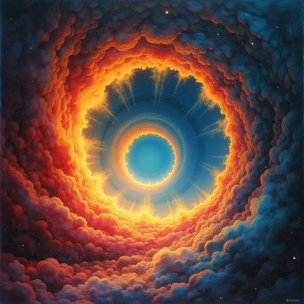 Swirling Stardust Vortex in Abstract Expressionist Style