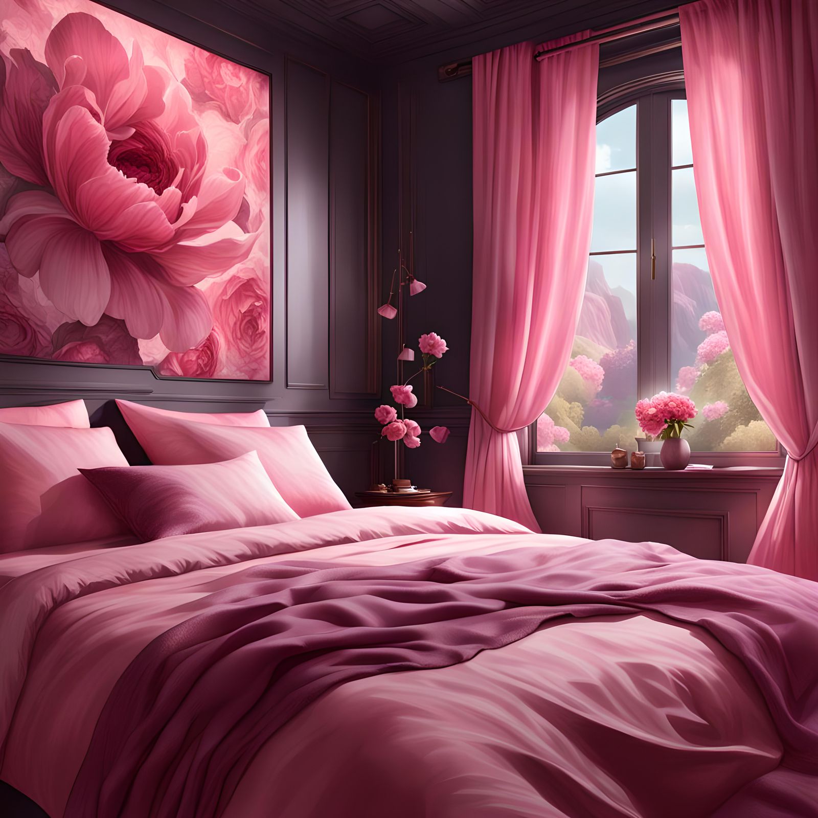 Pink Bedroom: A High-Resolution Concept Art Portrait