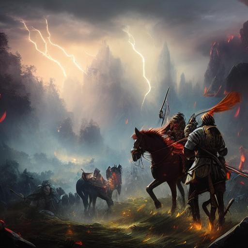 Knights and Wizards Clash with Golems in Epic Battle