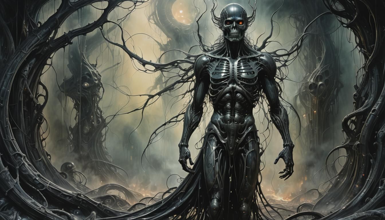 Abstract Figure in Ethereal Dreamscape