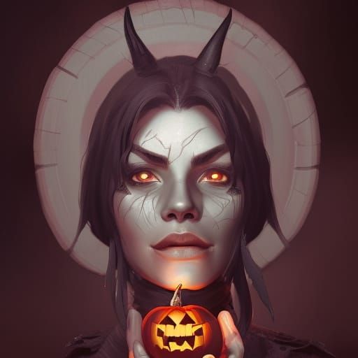 Black Jack O'Lantern Portrait in Hyperdetailed Style
