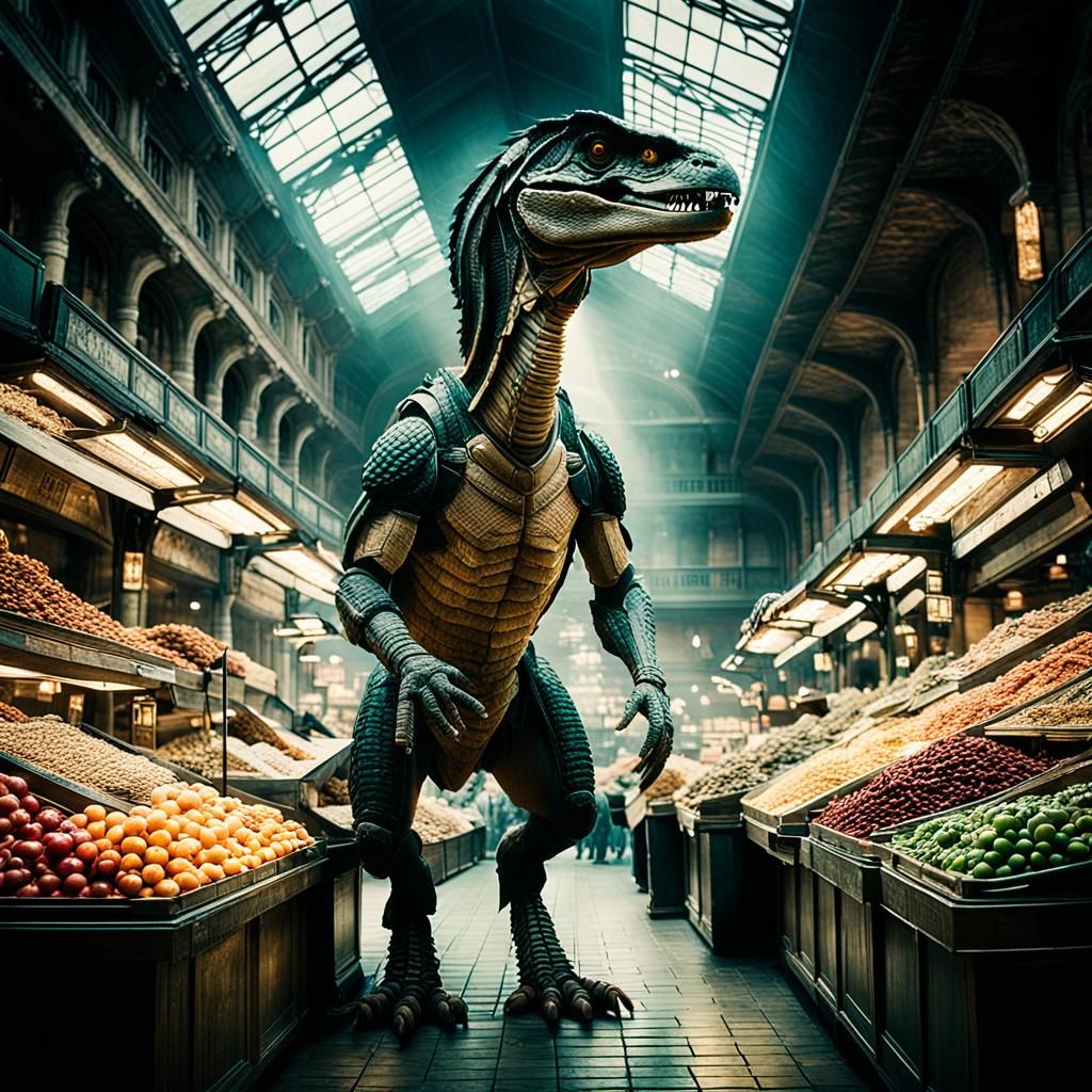 Dramatic Coliseum Market in Cinematic Style