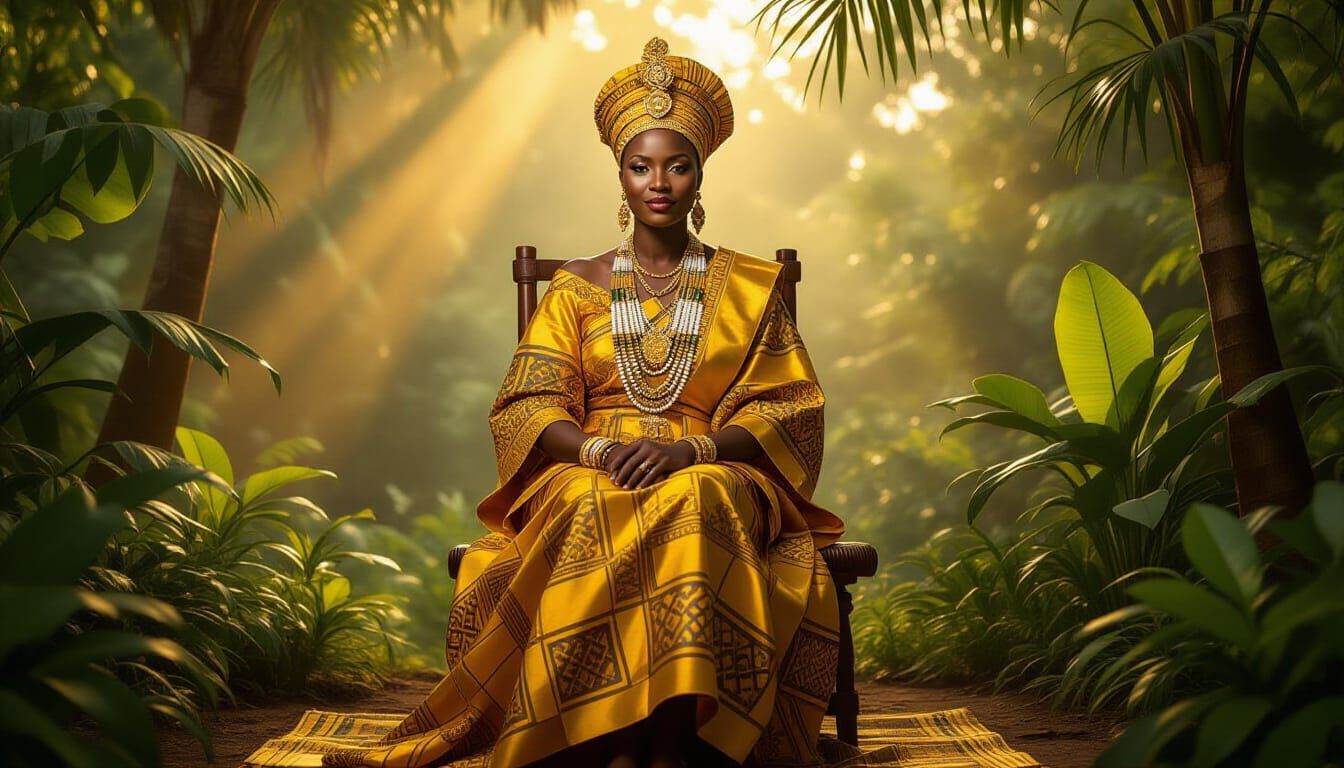 Queen Abraha Pokou in Hyperrealistic Style