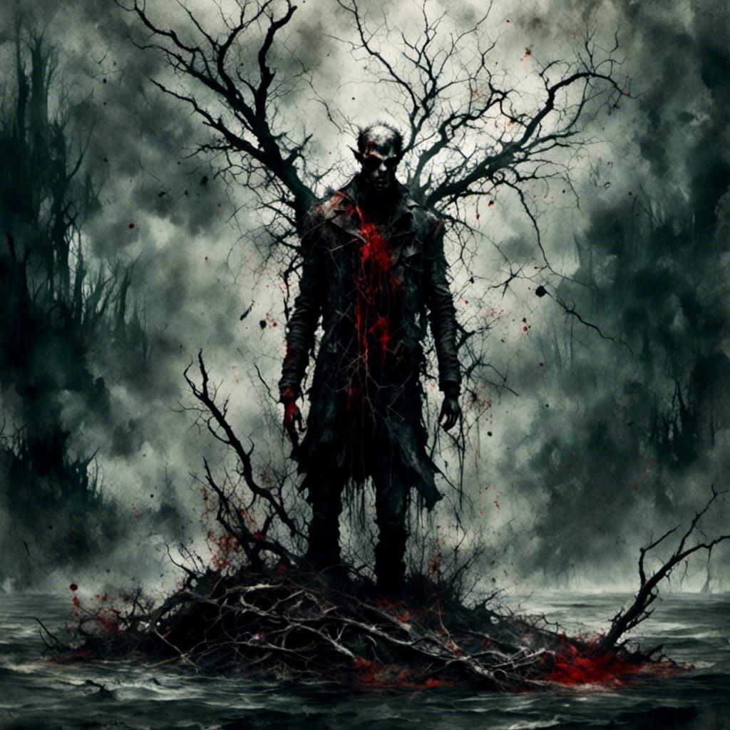 Towering Demon in WWI Uniform, Ominous Art