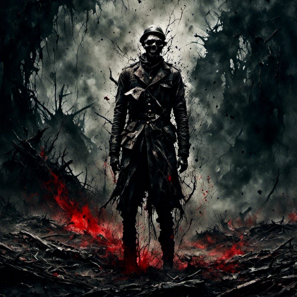 Battlefield Demon in Expressionist Style