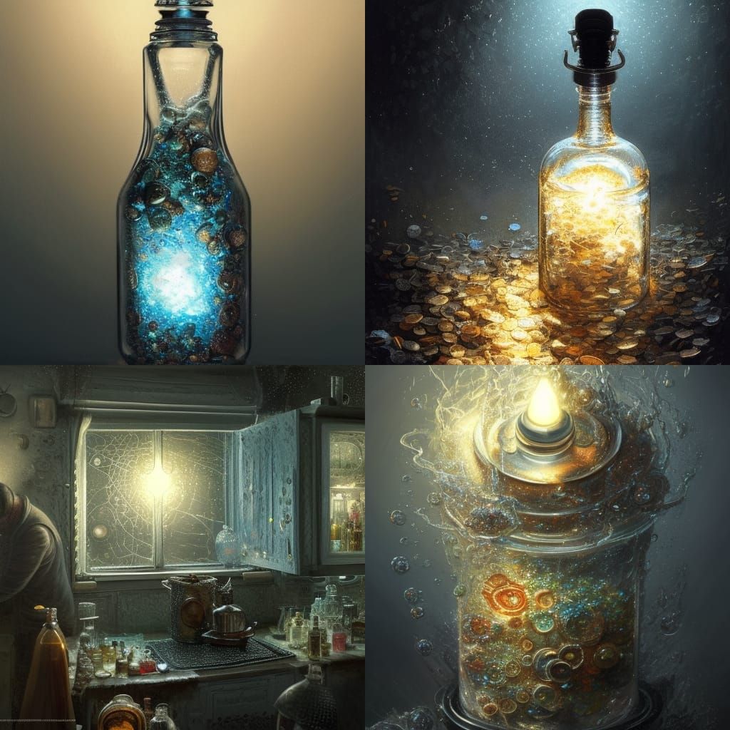 Kitchen Sink in a Bottle, Dark Fantasy Concept Art