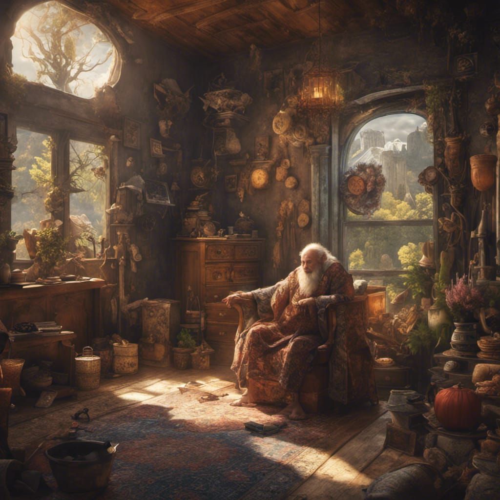 Rustic Bedroom Scene with Laughing Couple