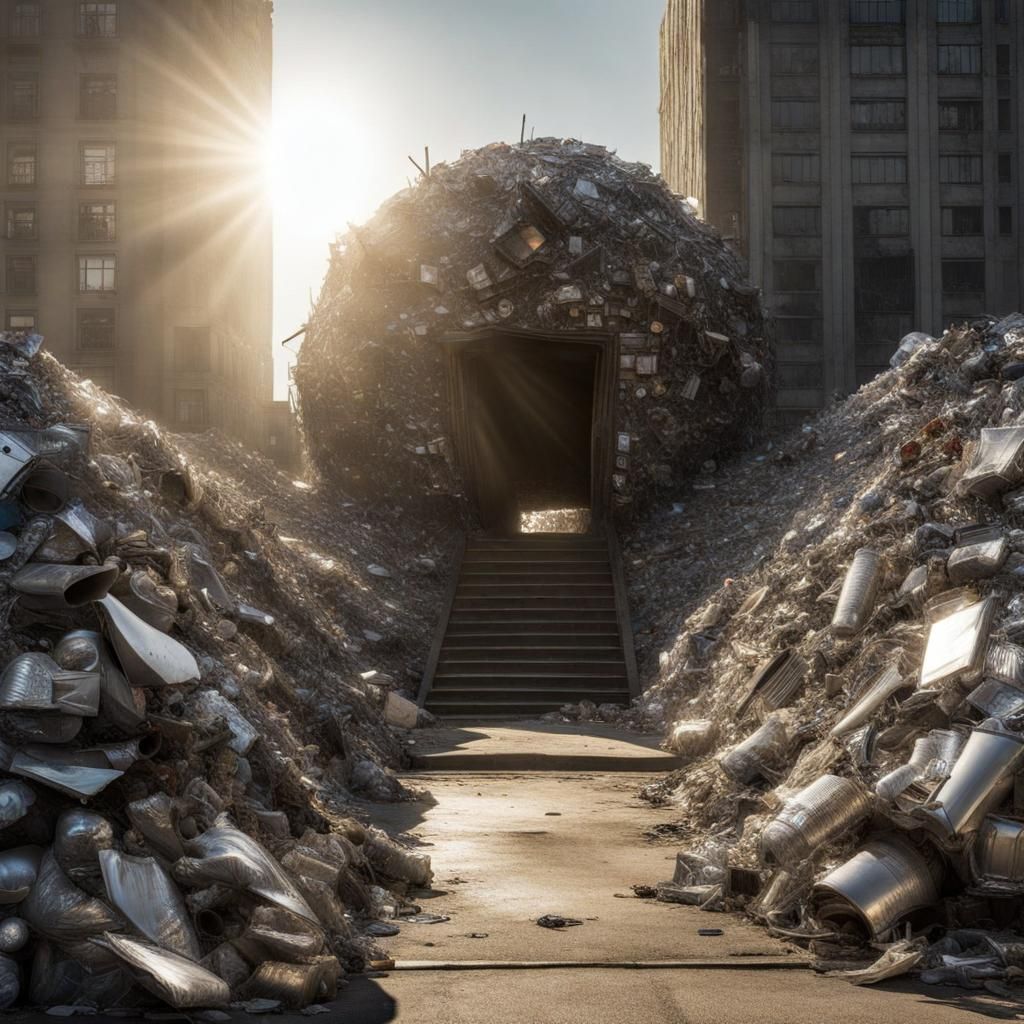 Grand Entrance to Trash City: Renaissance Art Style