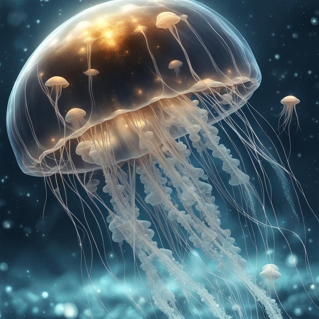 Crystal Jellyfish Fantasy Concept Art in High Resolution