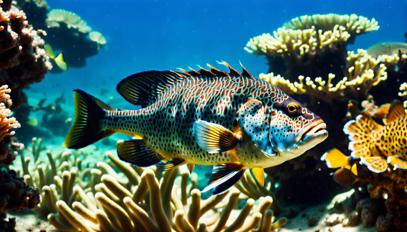 Grouper Fish in Mediterranean Sea Underwater Photography