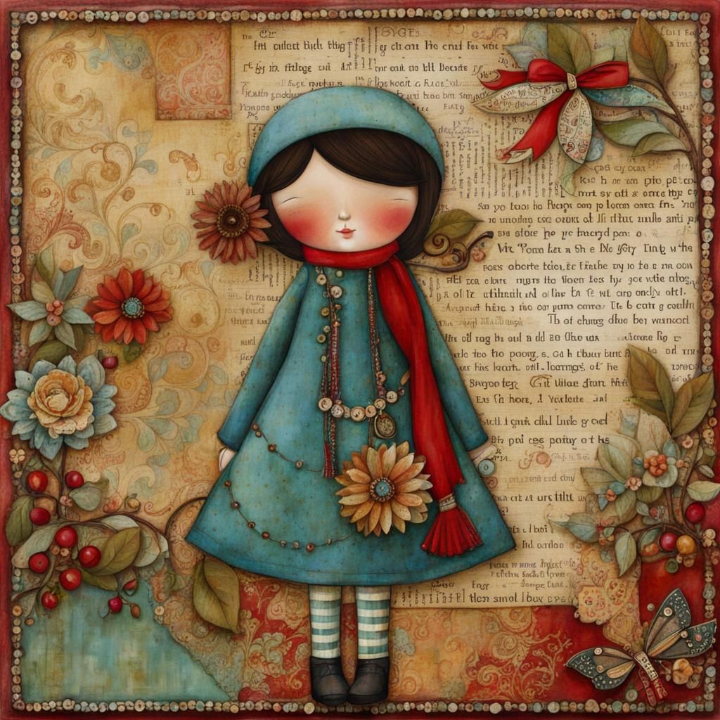 Colorful Abstract Figures in Mixed Media Style