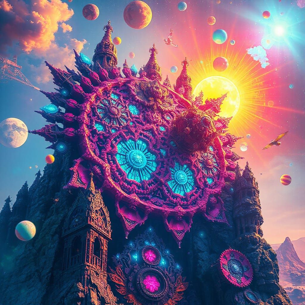 Vibrant Digital Art Kaleidoscope in Epic Style