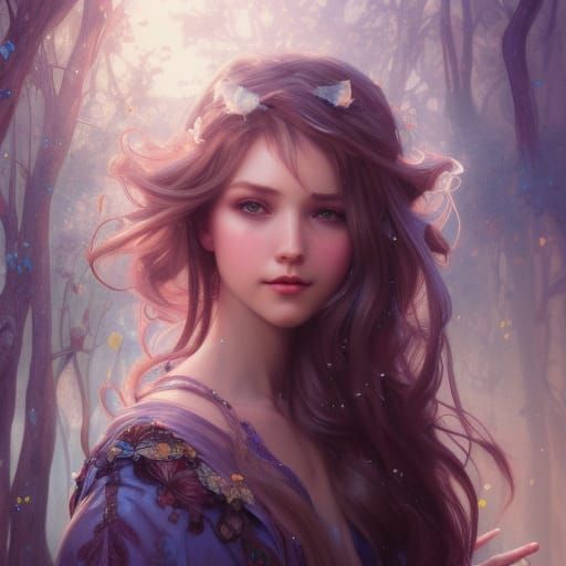 Detailed Fairy Portrait in Whimsical Wonderland