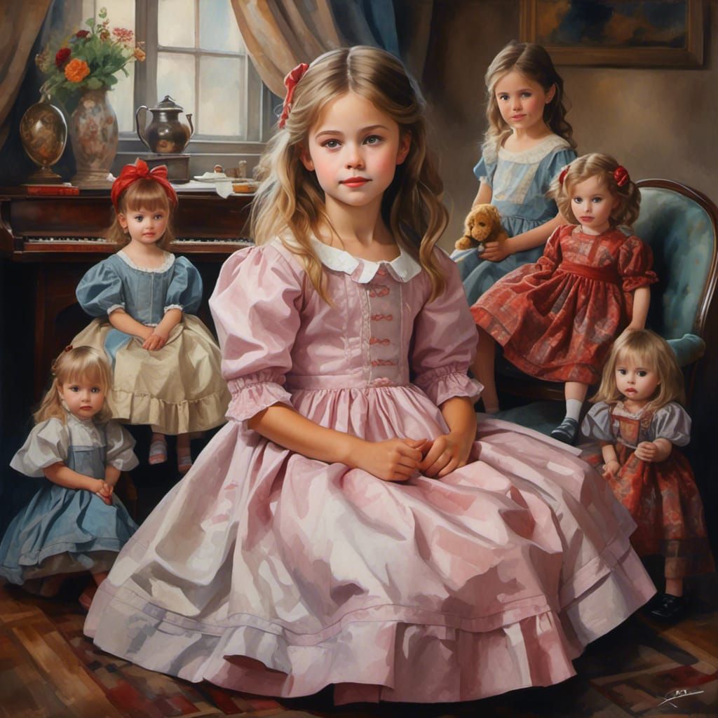 Vintage Girl & Dolls