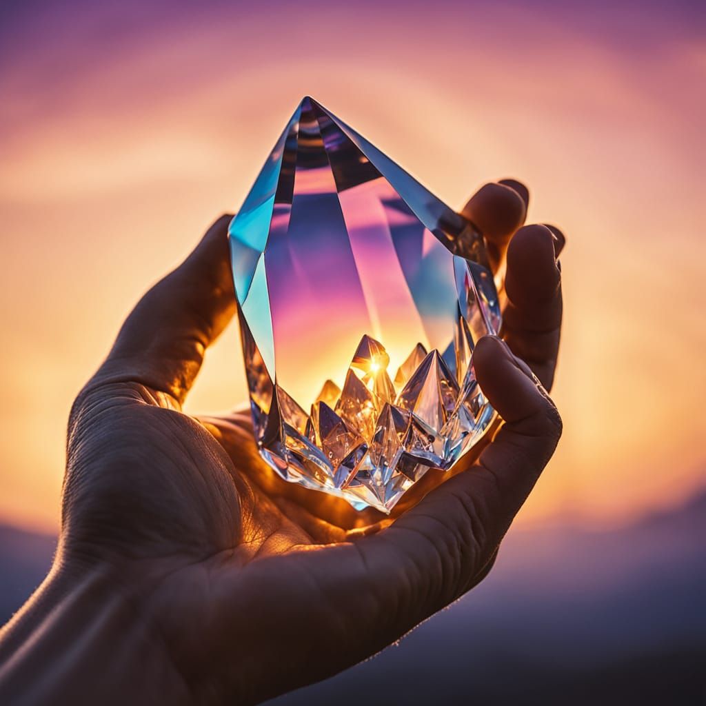 Mystical Crystal in Golden Light