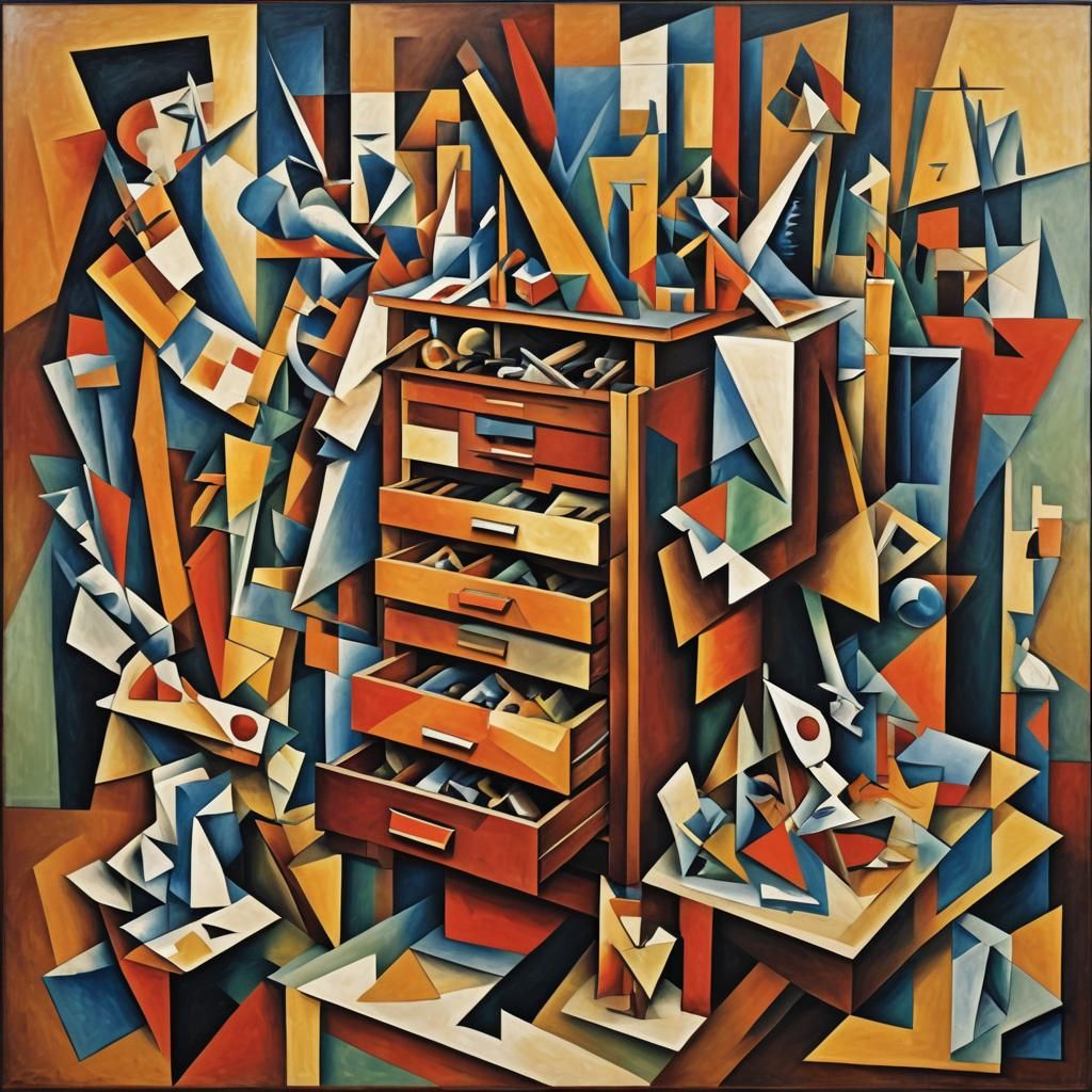 Abstract Cubist Tool Chest in Euclidean Style