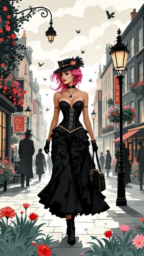 Steampunk Cut-paper Collage: Victorian London at Night