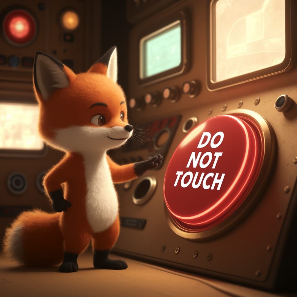Friendly Fox Before the Red Button