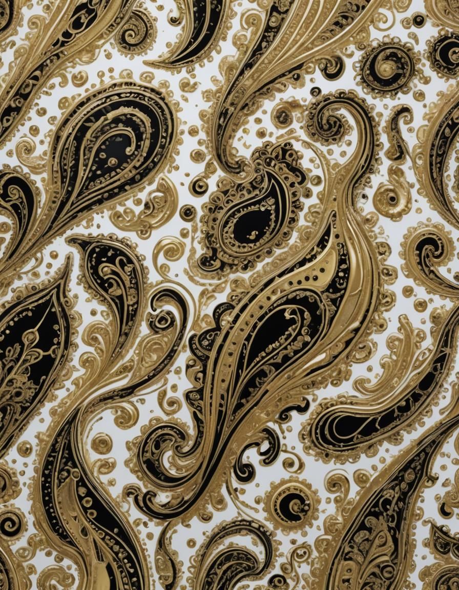 3D Paisley Pattern in High Gloss Style
