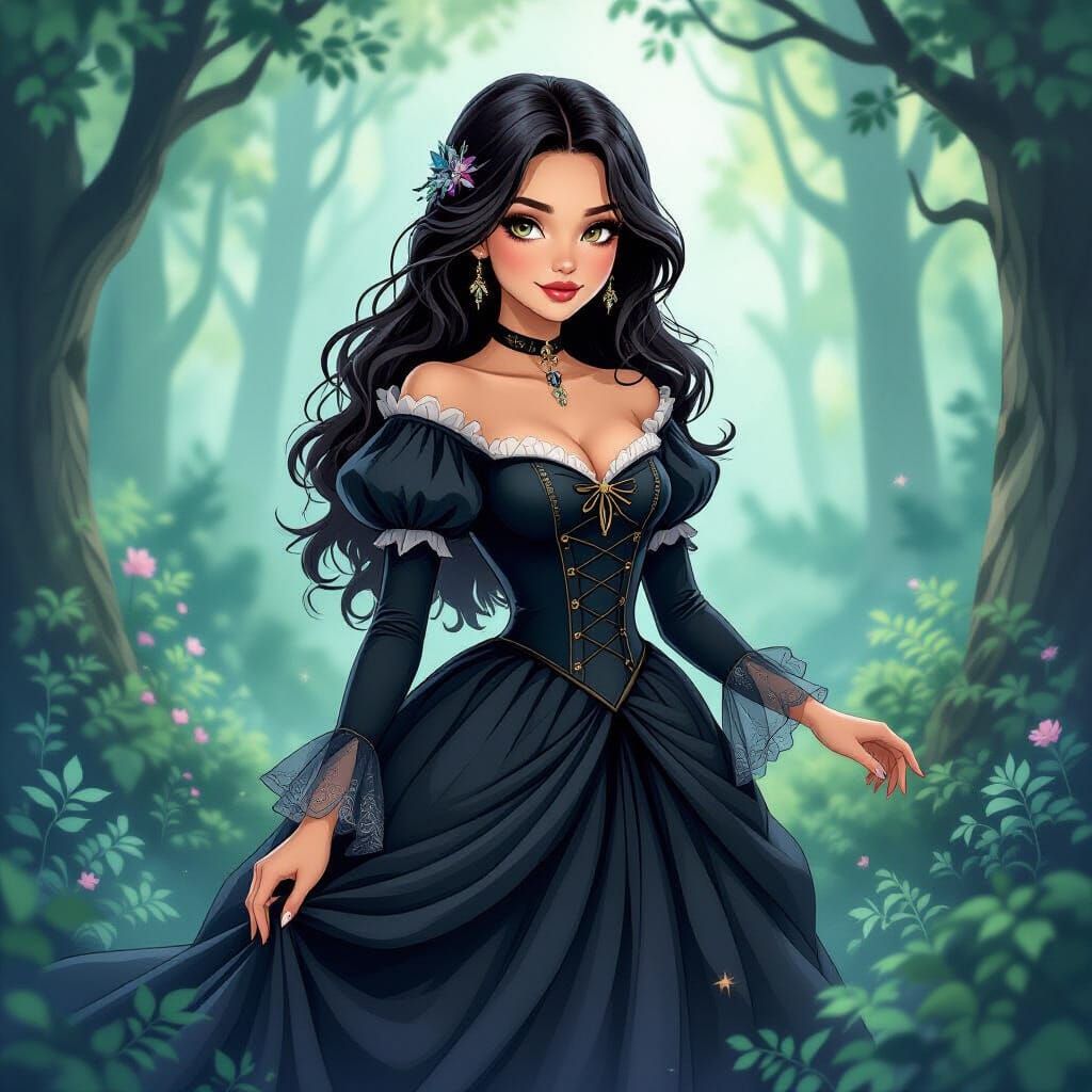 Goth Girl in Disney Princess Style