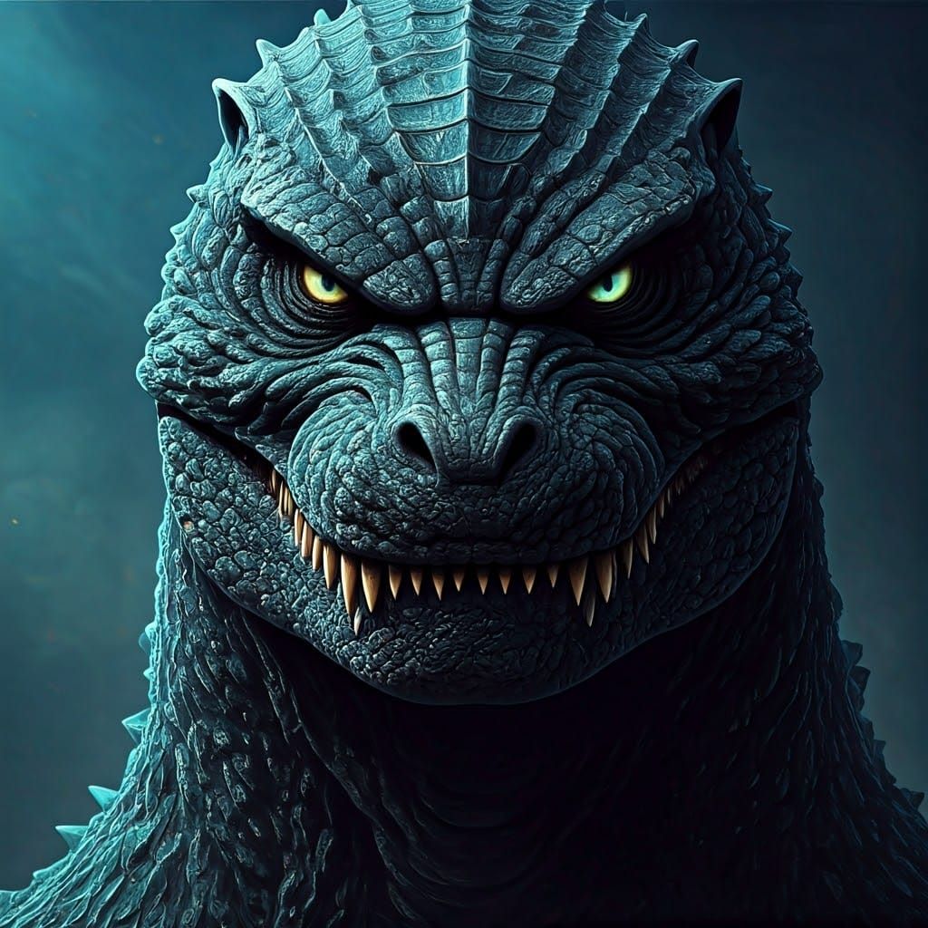 Godzilla: Cyberpunk Monster with Futuristic, Organic Design