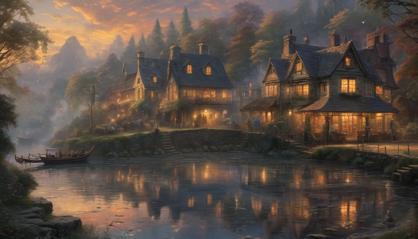 Ethereal Golden Hour Fantasy Scene