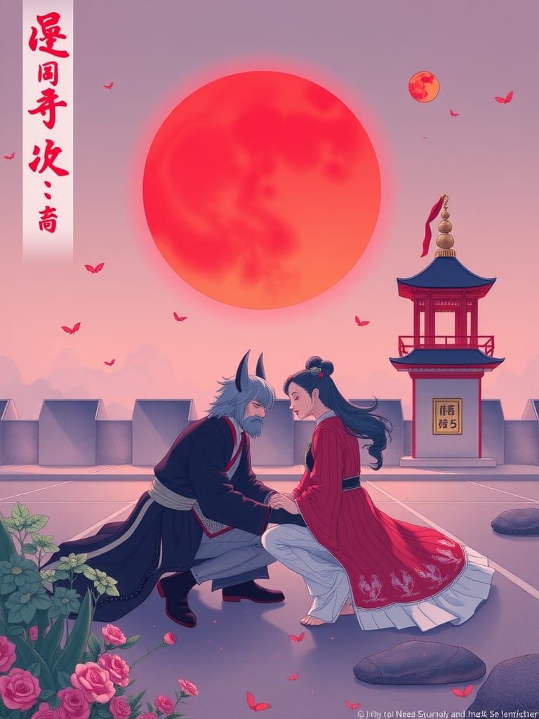 Emoji Composition: Sunset, Pumpkin, Explosion, and Vampire