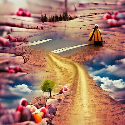 Scenic Road at Sunset Landscape