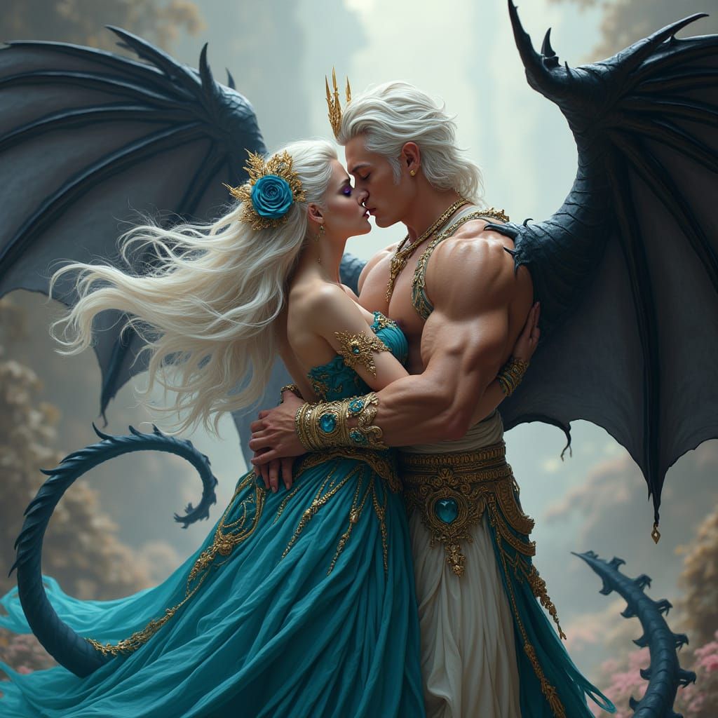 Hyperrealistic Couple in Enchanted Realm