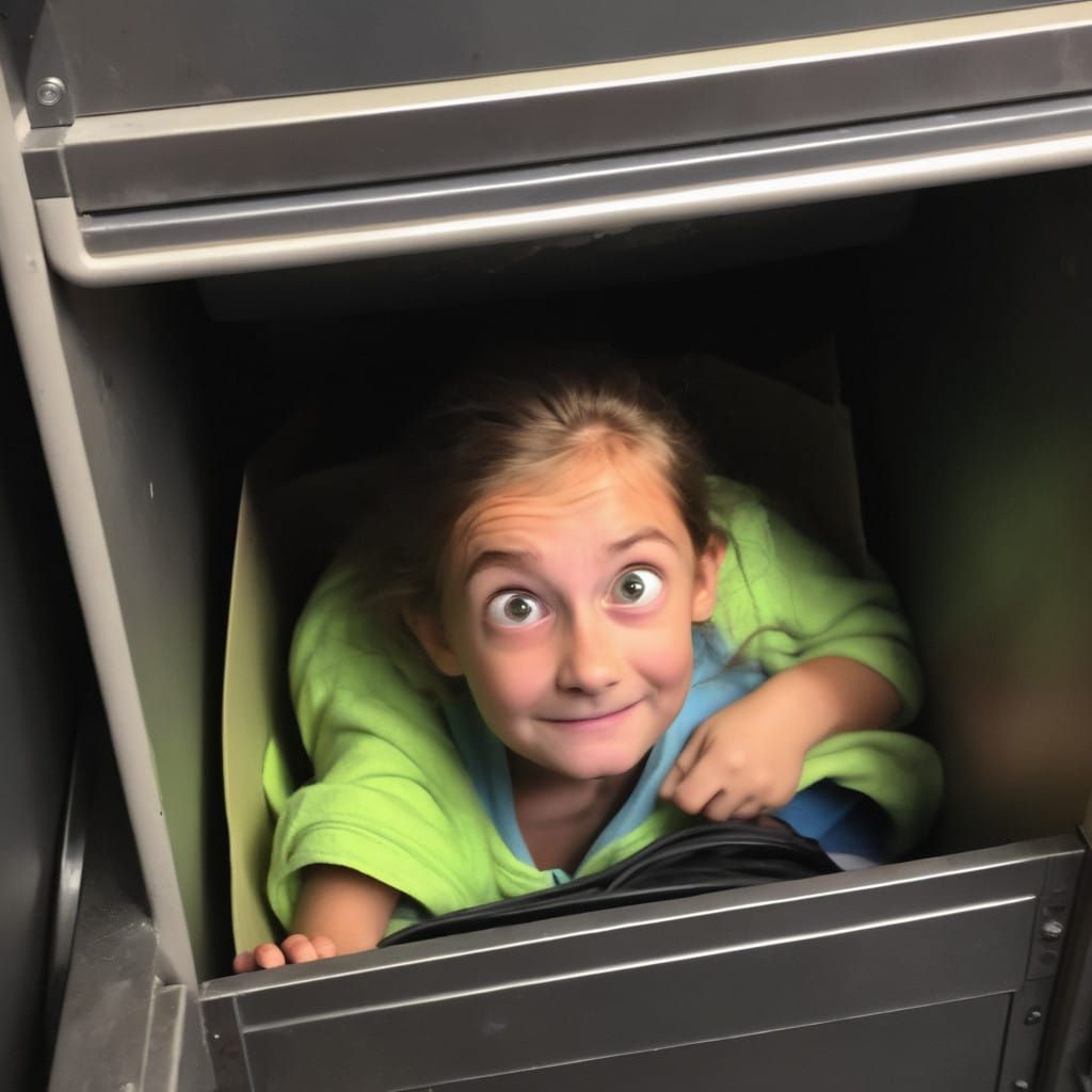 Dystopian Figure Concealed in a Cyberpunk Waste Compactor