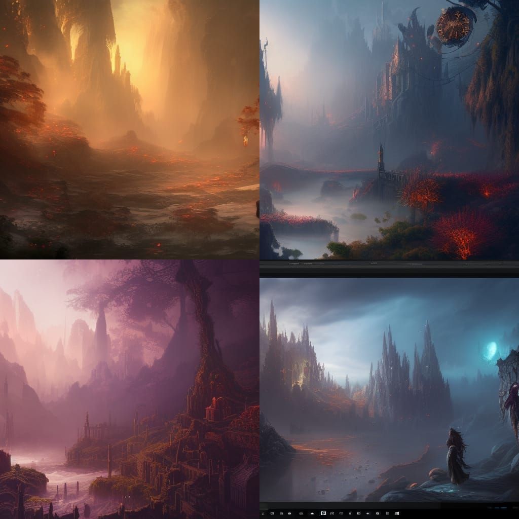 Time Walking on Memory: Detailed Fantasy Concept Art