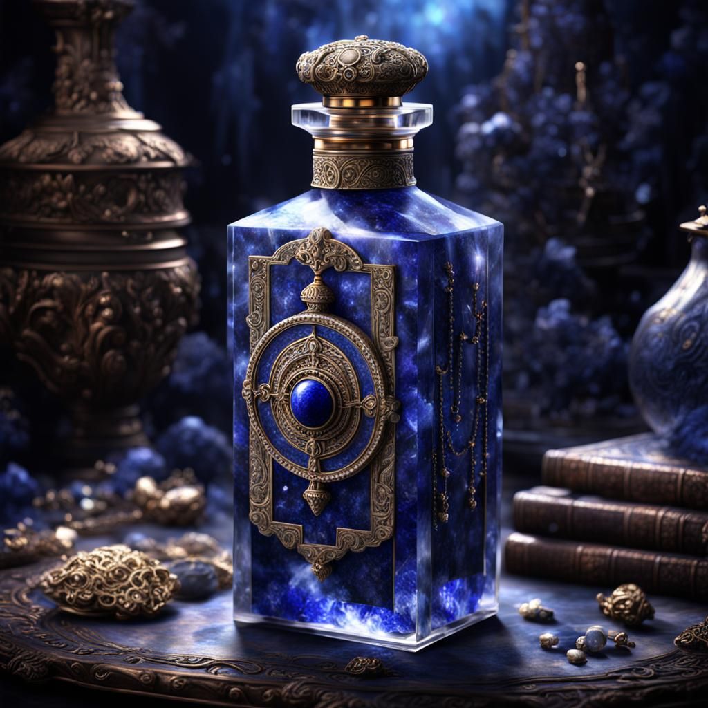 Lapis Lazuli Elixir Bottle in Digital Matte Painting