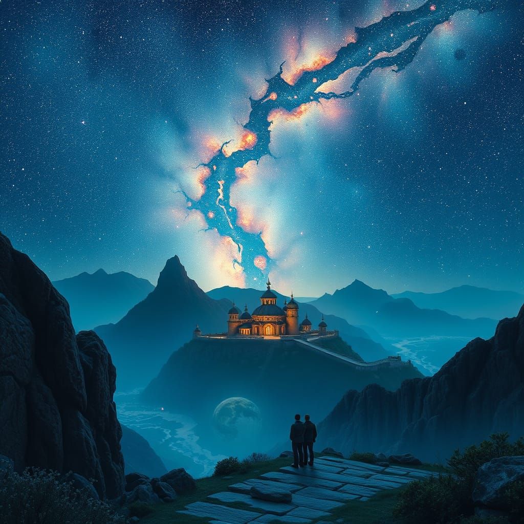 Enchanted Starlight Journey in Richly Detailed Fairytale Lan...