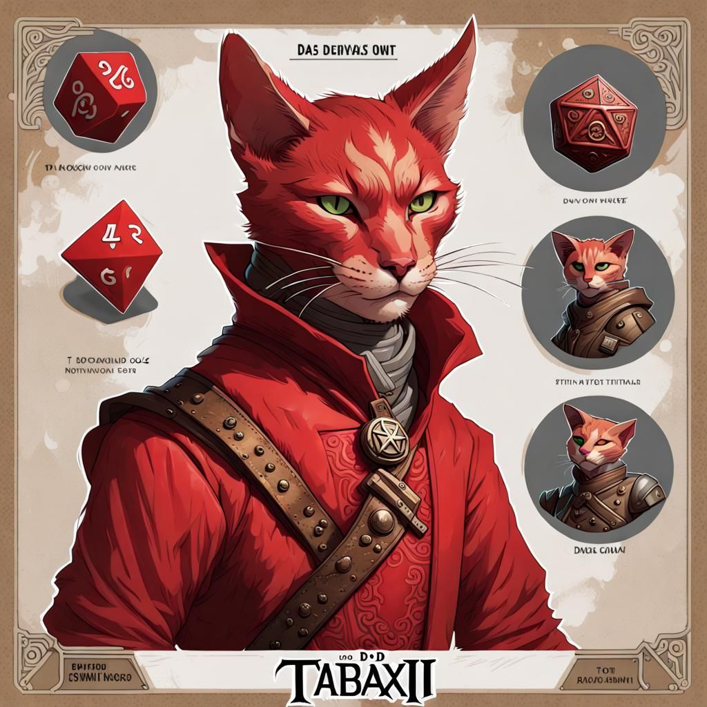 D&D Tabaxi Rogue Character Illustration