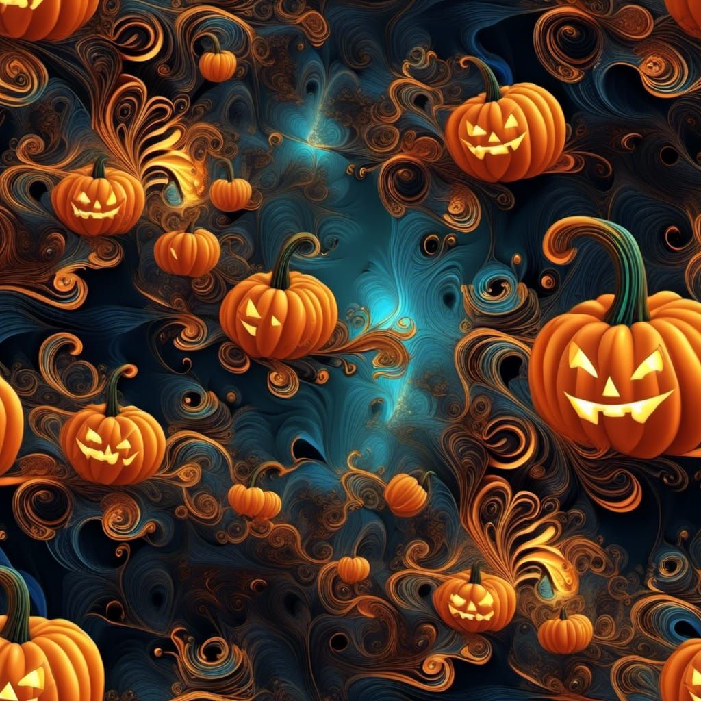 Halloween Fractal Abstract Vector with Magic