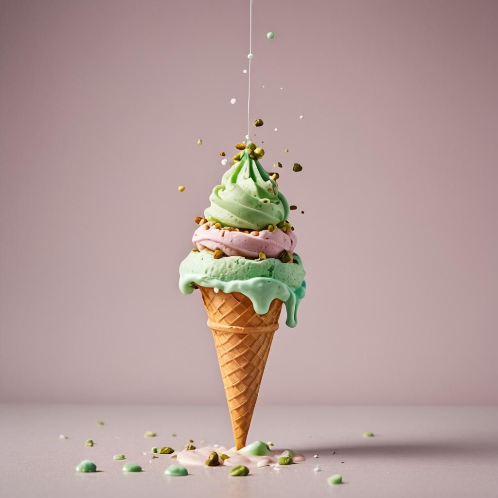 Colorful Ice Cream Cone Still Life Photography