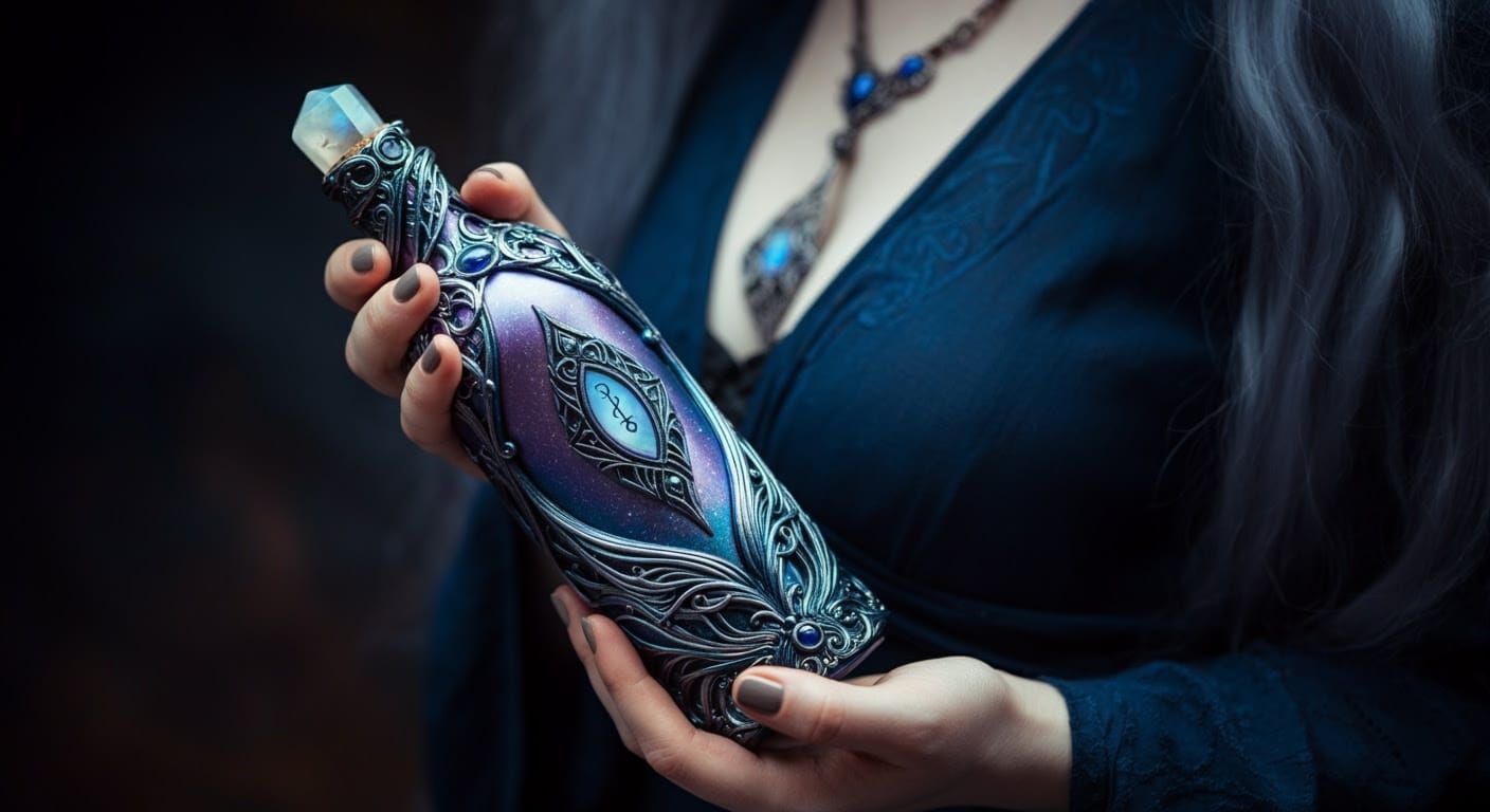 Ethereal Wine Bottle in Celestial Style