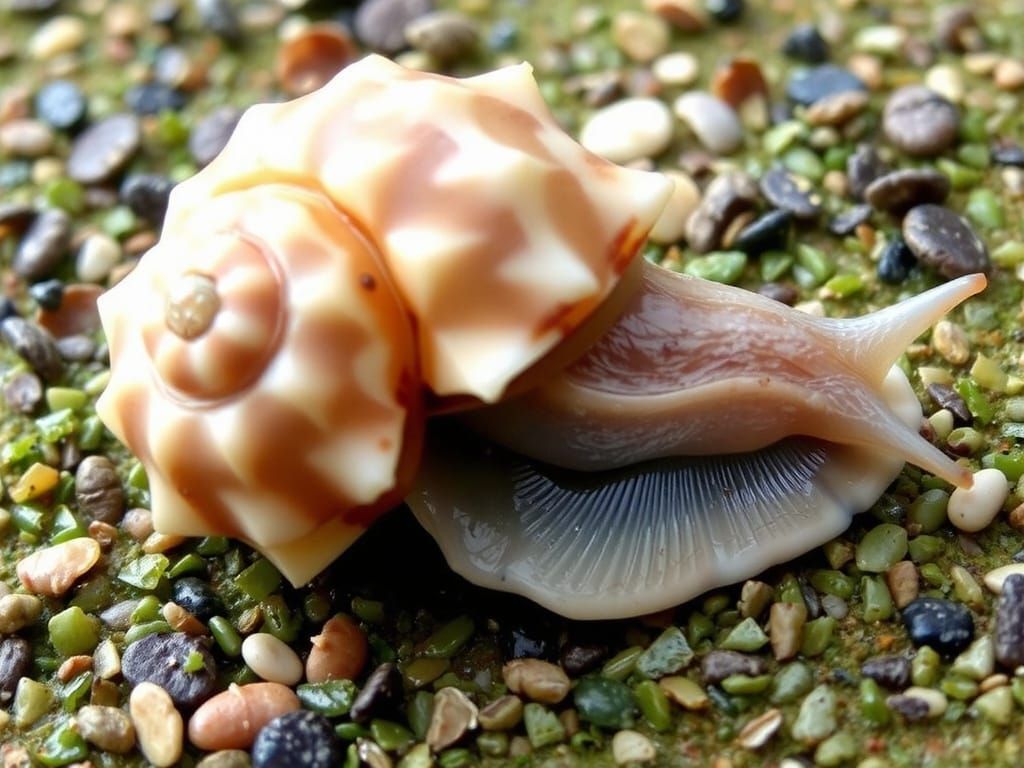 Rare Sea Snail Species in Marine Habitat