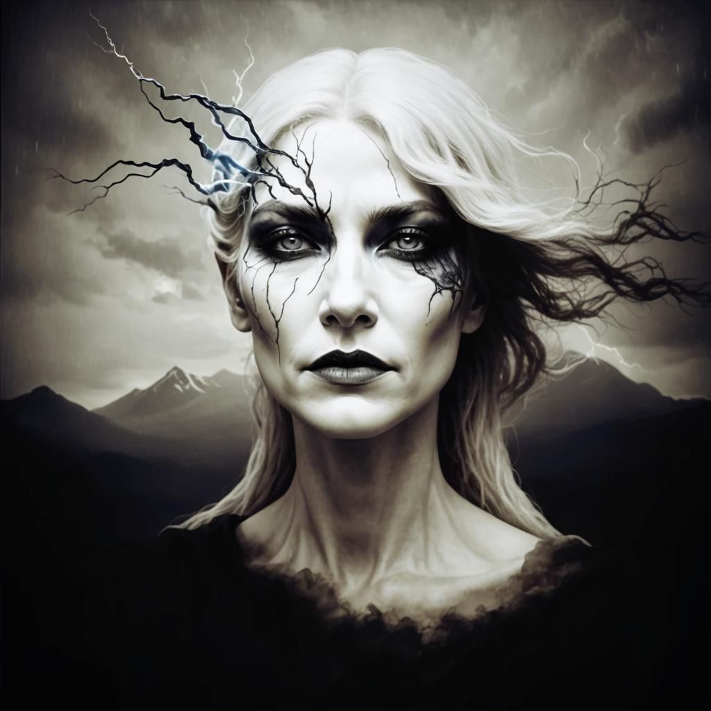 A Shadowy Sea Mage Emerges from the Dark Blue Depths