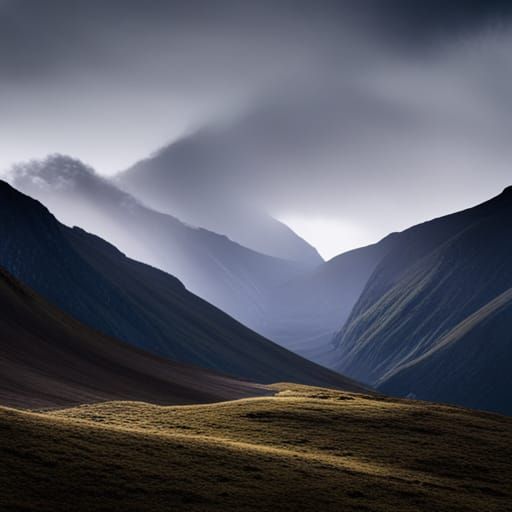 Highland Mountains with Redhead and Dog, Harry Potter Style