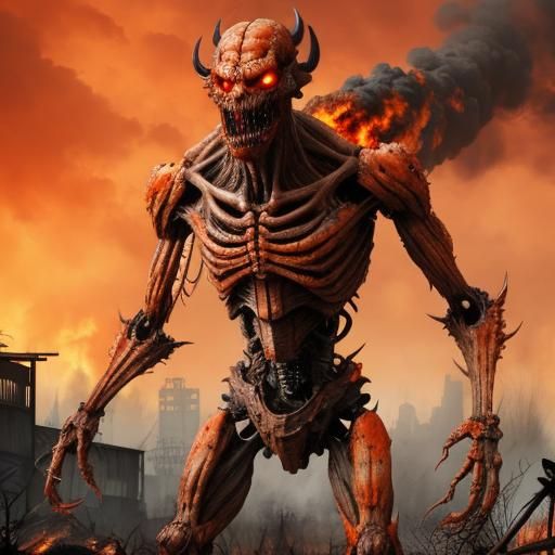 Horrifying Undead Demon Stalks a Post-Apocalyptic World