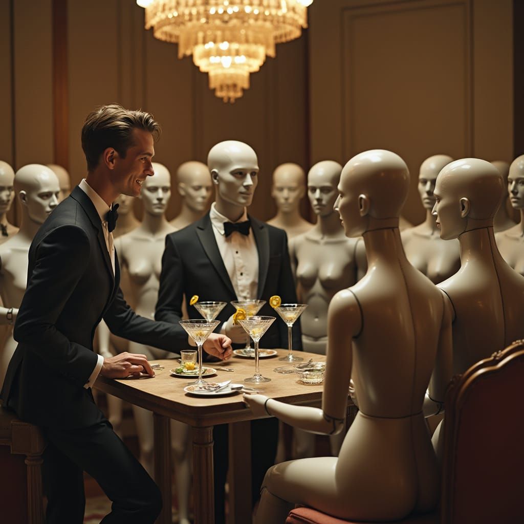 The Last Party: A Ballroom Scene with Mannequins