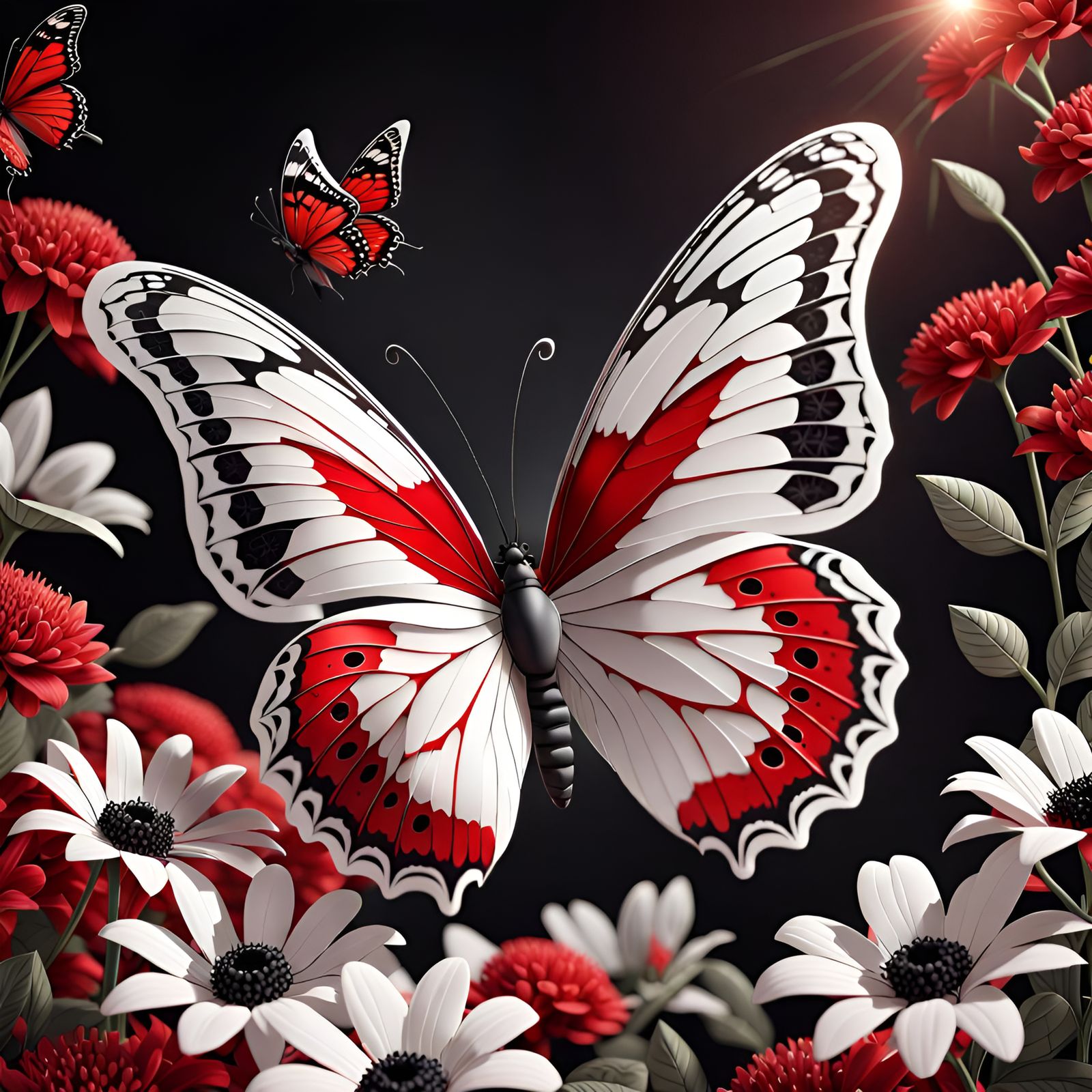 white red butterfly