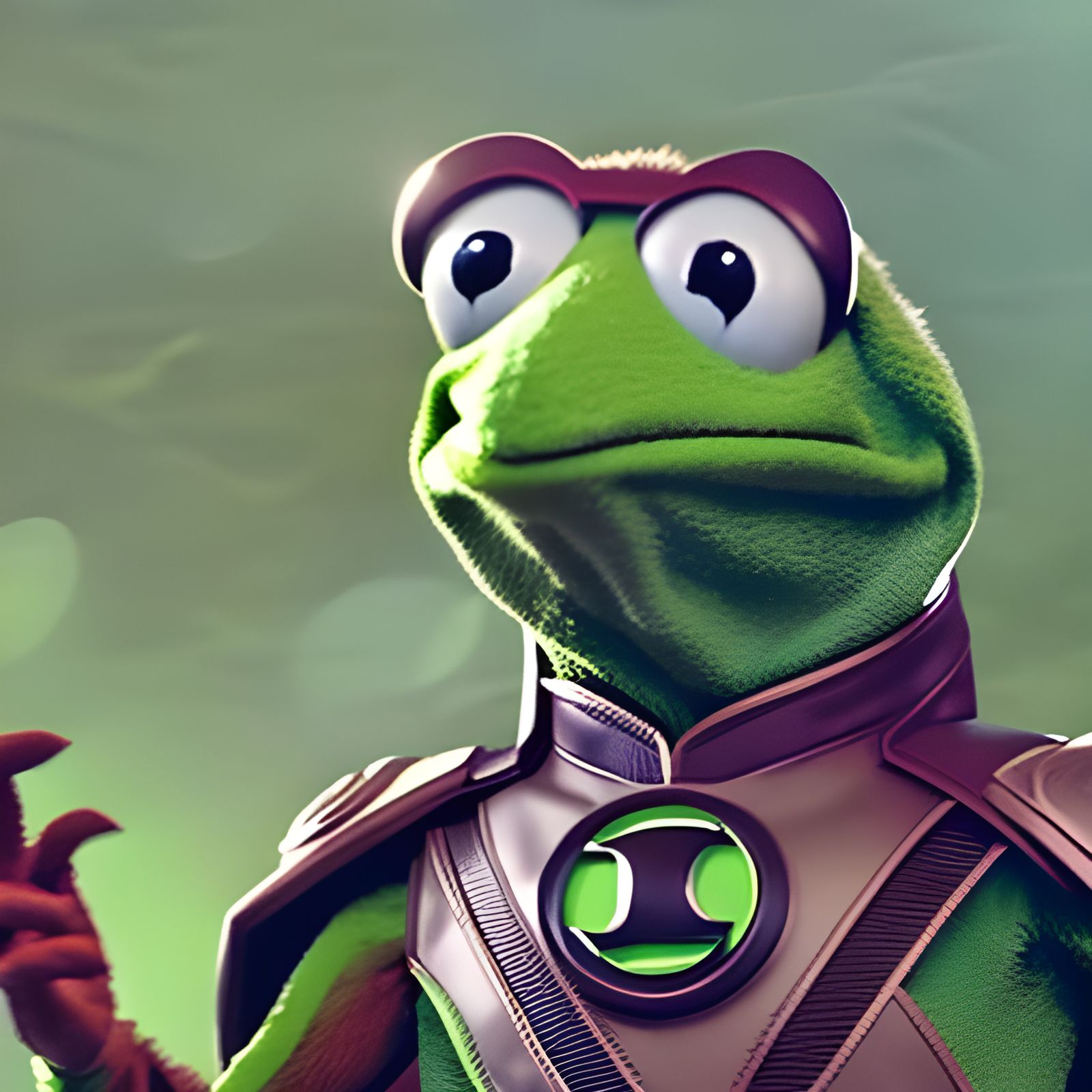 Kermit the Frog as Green Lantern in Rococo Style