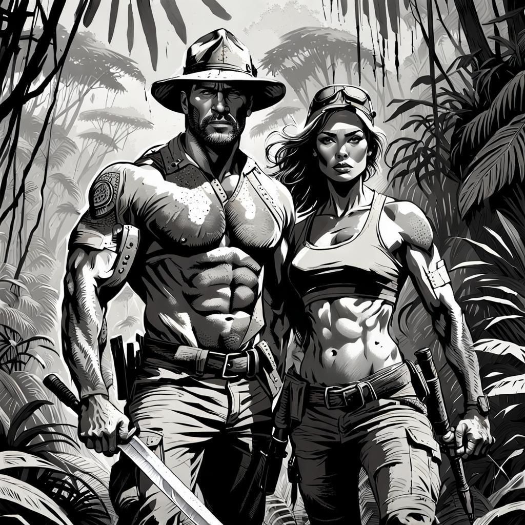Jungle Adventure in Comic Book Style